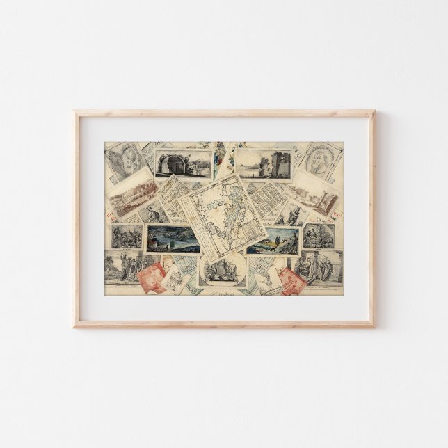 Trompe l’oeil einer Karte Italiens | P. Verburght Poster (Von Creator hochgeladen)