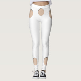 Trompe - L ' oeil mit Kreislöchern für Hautton W Leggings