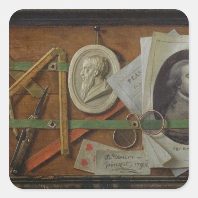 Trompe l'Oeil, 1785 Quadratischer Aufkleber (Vorderseite)