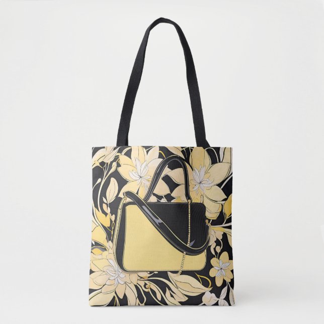 Trompe L'oeil Blumen-Handtasche-Illusion Tote Bag  (Vorderseite)