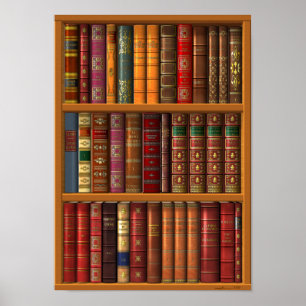 Trompe l'oeil "Französische Bibliothek". Poster