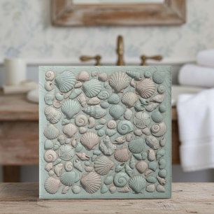Trompe L'oeil Meeresleben-Muschelmosaik ID1190a Fliese