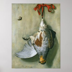 Trompe l'Oeil mit Partridge, 1666 Poster