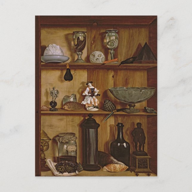 Trompe l'Oeil mit Statuette des Herkules Postkarte (Vorderseite)