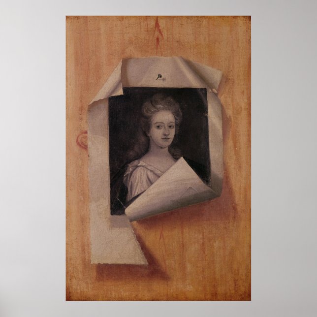 Trompe l'Oeil Portrait einer Lady Poster (Vorne)