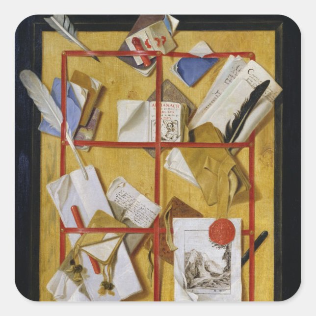 Trompe l'Oeil Quadratischer Aufkleber (Vorderseite)