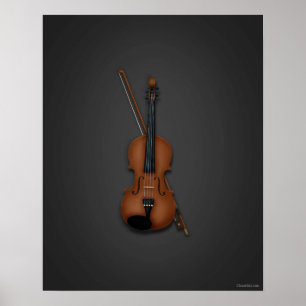 Trompe L'oeil Violine & Bogen Klassische Musik Poster