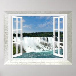 Trompe l'oeil Wasserfall Fake Ansicht Poster