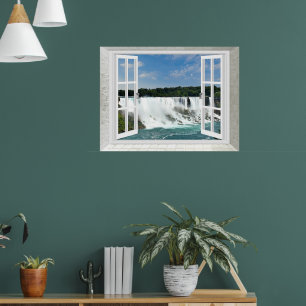 Trompe l'oeil Wasserfall Fake Ansicht Poster