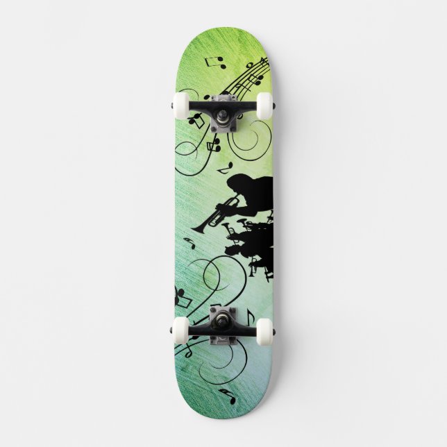Trompet Abschnitt Grüne Musik Skateboard (Vorderseite)
