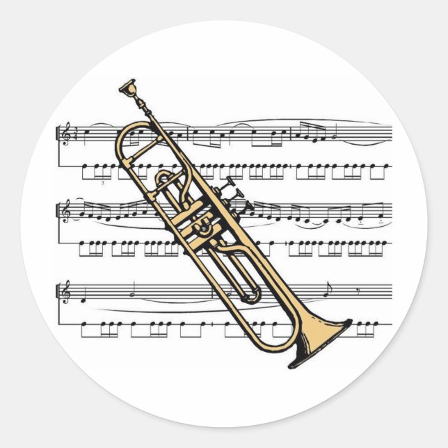 Trompet musical 11 B Runder Aufkleber (Vorderseite)