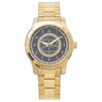 Trompet ~ Musikalische Scroll ~ Gold/Navy Blue ~ S