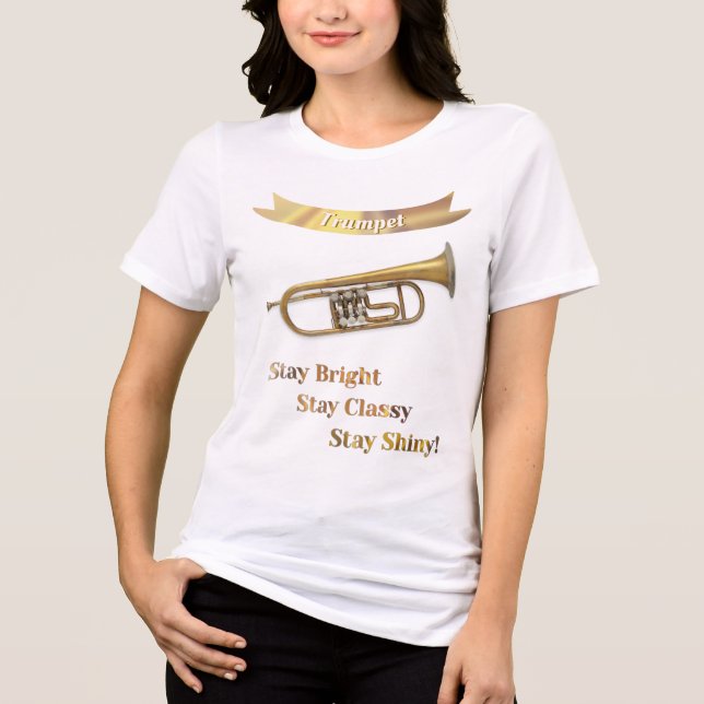 Trompet Player Musical Instrument Tri-Blend Shirt (Vorderseite)