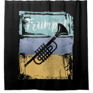 Trompet Retro Style Music Duschvorhang
