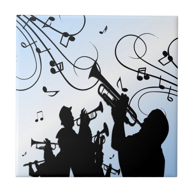 Trompet Section Blue Music Fliese (Vorderseite)