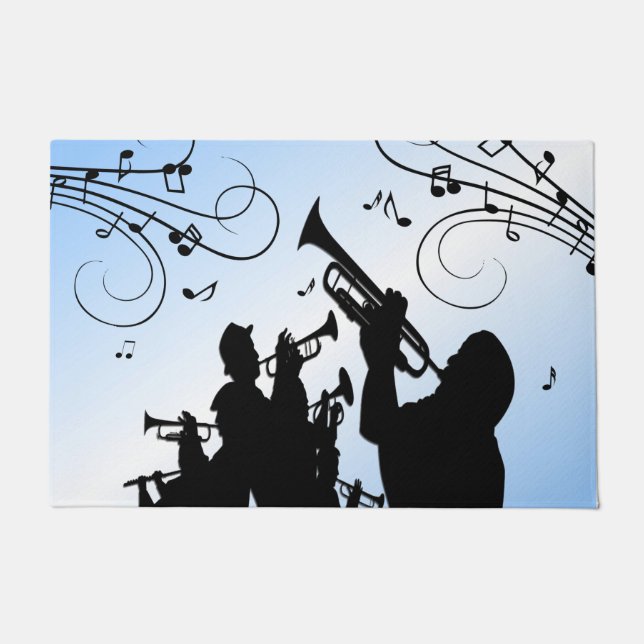 Trompet Section Blue Music Fußmatte (Vorderseite)