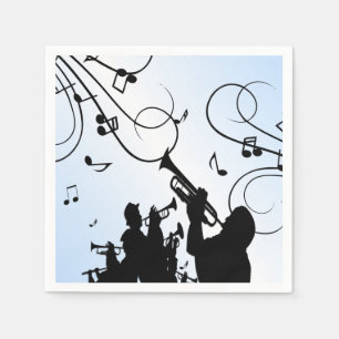 Trompet Section Blue Music Serviette