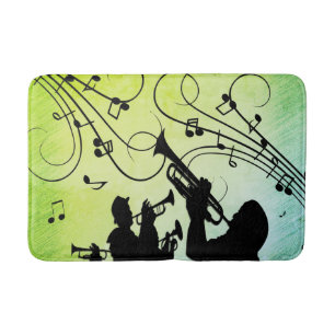 Trompet Section Jazz Music Green Badematte