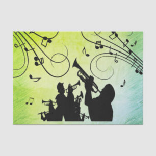 Trompet Section Jazz Music Green Seidenpapier