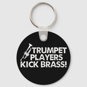Trompet Spieler Kick Brass! Schlüsselanhänger