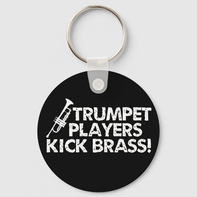 Trompet Spieler Kick Brass! Schlüsselanhänger (Vorderseite)