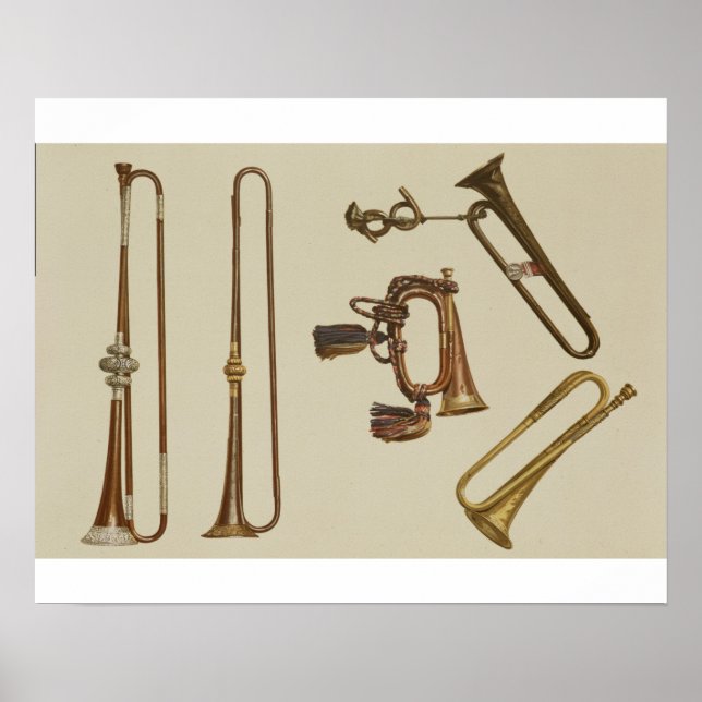 Trompete aus Cavalry, Bugle, Goldtrompete aus J. Poster (Vorne)