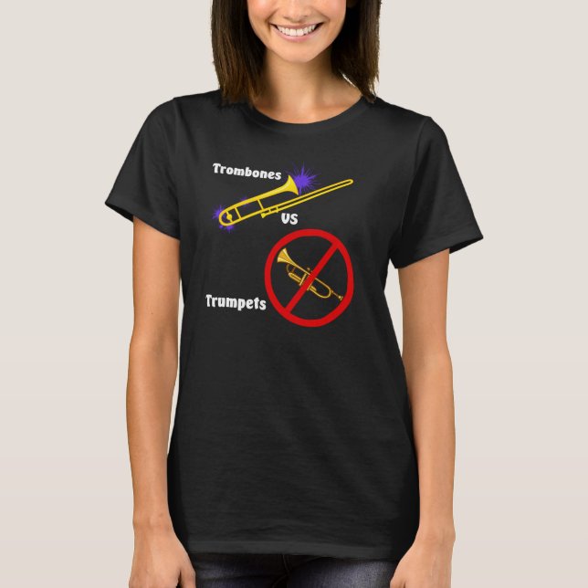 Trompete des Trombone-V (Mädchen) T-Shirt (Vorderseite)