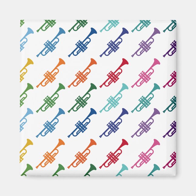 Trompete farbige Fun Array Music Magnet (Vorne)