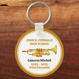 Trompete High School Band Custom Gold Weihnachten Schlüsselanhänger