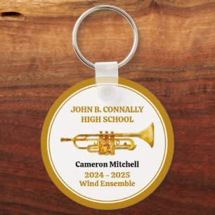 Trompete High School Band Custom Gold Weihnachten Schlüsselanhänger