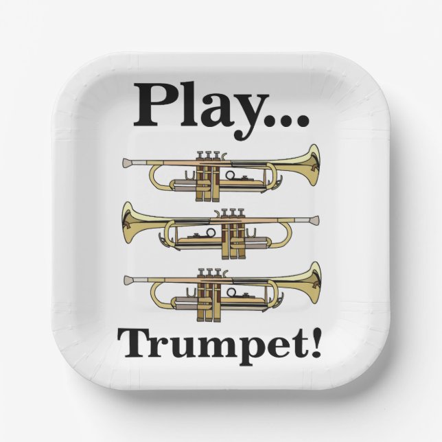 Trompete Instrument Musik Party Pappteller (Vorderseite)