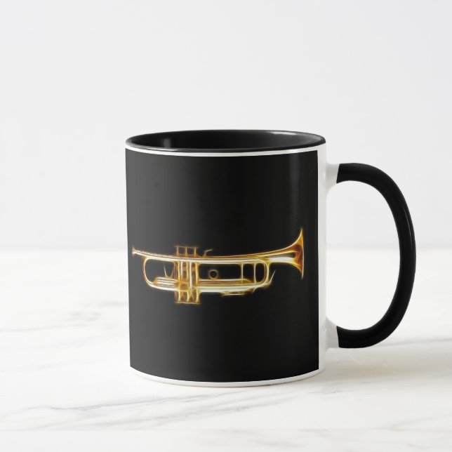 Trompete-Messinghorn-Wind-Musikinstrument Tasse (Rechts)