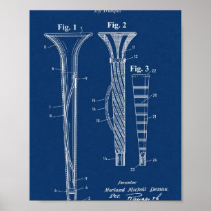 Trompete Patent 1926 Blueprint Poster