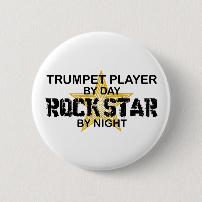 Trompete-Rockstar bis zum Nacht Button (Vorderseite)