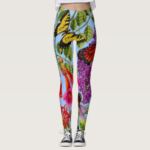 Trompete, Schmetterlingsbusch, Bienenbalm, Vogel Leggings
