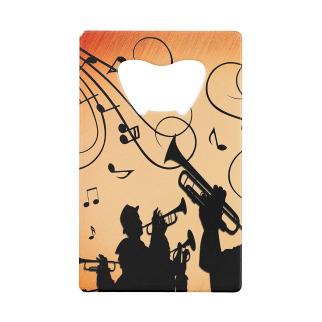 Trompete Section Jazz Music Orange Rust Geldbeutel Flaschenöffner (Vorderseite)
