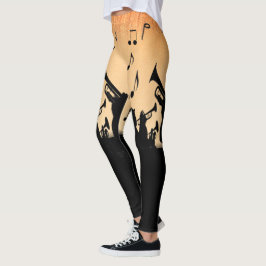 Trompete Section Jazz Music Orange Rust Leggings