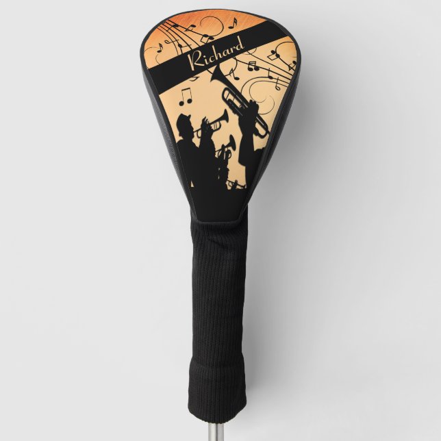 Trompete Section Jazz Music Orange Rust Personal Golf Headcover (Vorderseite)