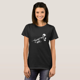 Trompete-Silhouette-Schwarzes T-Shirt
