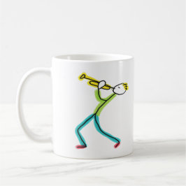 Trompete spielender Stickman Kaffeetasse