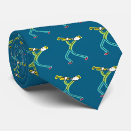 Trompete spielender Stickman Krawatte