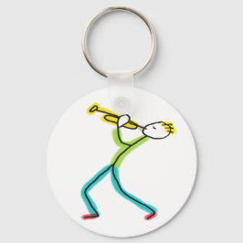 Trompete spielender Stickman Schlüsselanhänger