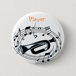 Trompete und musikalische Anmerkungen Button