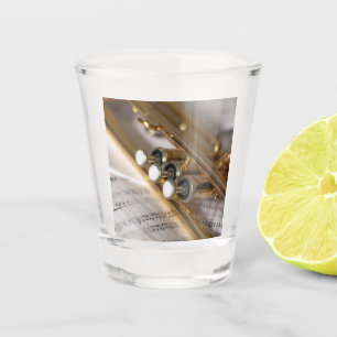 Trompete und Notenmessgeräte Schnapsglas