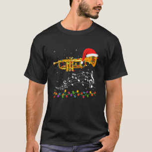 Trompete Weihnachtsbeleuchtung Santa Marschkapelle T-Shirt