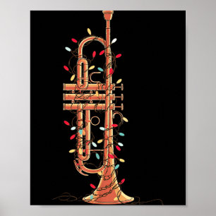 Trompete Weihnachtsgrafik Lichter Liebhaber Spiele Poster