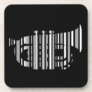 TROMPETEN BAR CODE Musik Barcode Muster Design Getränkeuntersetzer