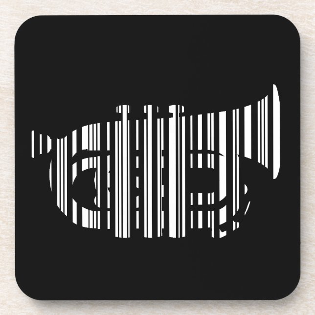 TROMPETEN BAR CODE Musik Barcode Muster Design Getränkeuntersetzer (Vorderseite)