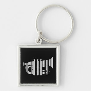 TROMPETEN BAR CODE Musik Barcode Muster Design Schlüsselanhänger
