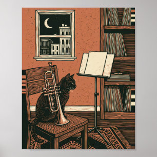 Trompeten-Kunst Nr. 2 Vintage-Gemälde Poster